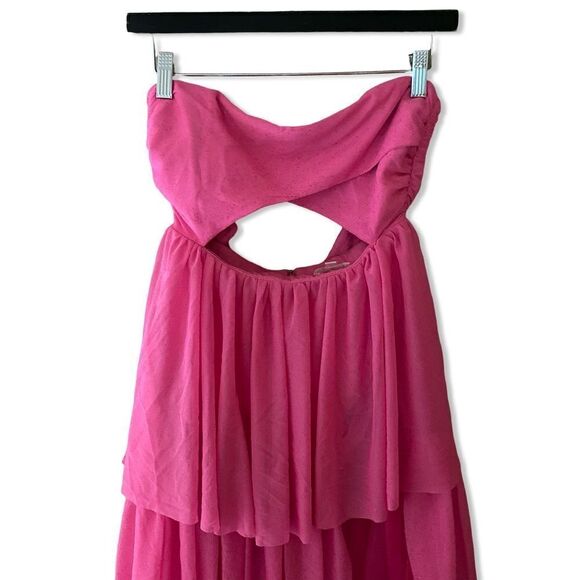 For Love And Lemons X REVOLVE Juni Maxi Dress in Pink sparkle strapless XS - Picture 6 of 12